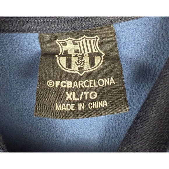 FCB FC Barcelona Pullover Hoodie Size Youth XL Blue - Picture 2 of 5